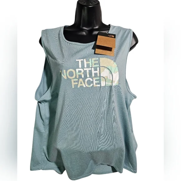 The North Face Women Blue Camo Tank XL - Picture 3 of 7